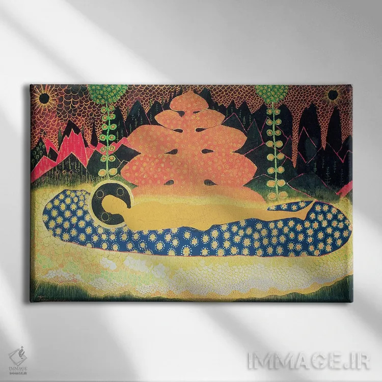 تابلو ترکیببندی، ۱۹۰۸ اثر کازیمیر سویوروویچ مالویچ (نقاش روسی) - نمای روبهرو روی دیوار