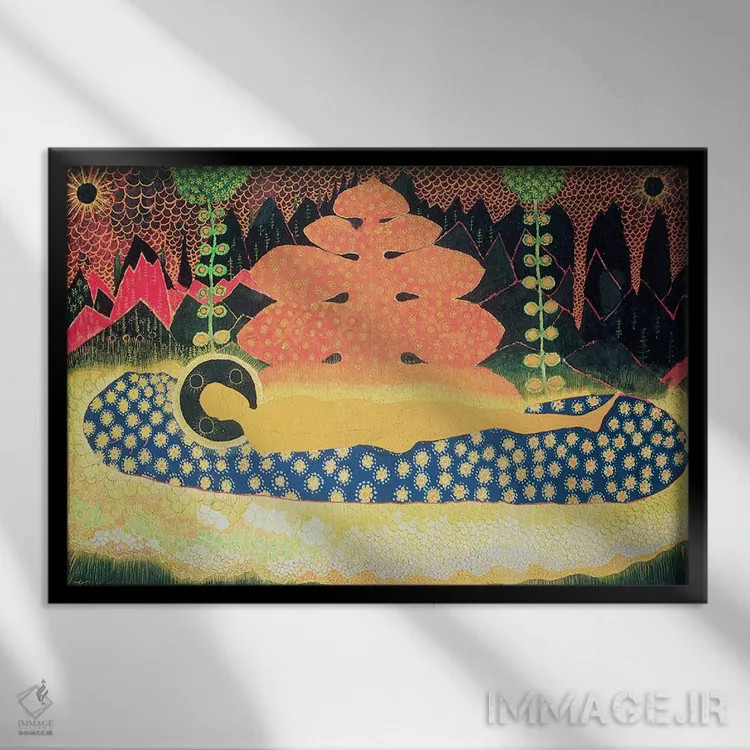 تابلو ترکیببندی، ۱۹۰۸ اثر کازیمیر سویوروویچ مالویچ (نقاش روسی) - نمای قابدار مشکی