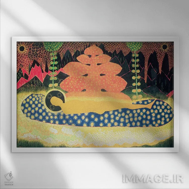 تابلو ترکیببندی، ۱۹۰۸ اثر کازیمیر سویوروویچ مالویچ (نقاش روسی) - نمای قابدار سفید