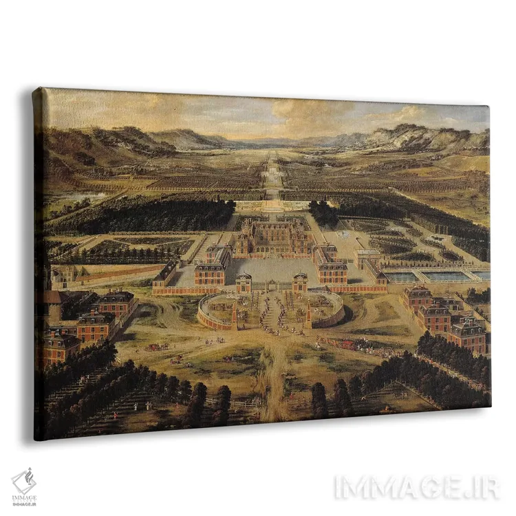 تابلو نمای پرسپکتیو از کاخ، باغات و پارک ورسای از خیابان پاریس، ۱۶۶۸ اثر پیر پاتل - نمای پرسپکتیو محصول