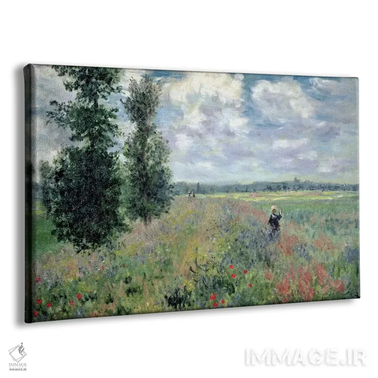 تابلو 1875,مزارع شقایق نزدیک آرژانتوی، ۱۸۷۵ اثر کلود مونه (نقاش معروف فرانسوی) - نمای پرسپکتیو محصول