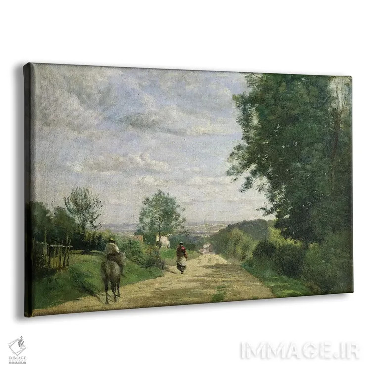 تابلو جاده به سوی سور، ۱۸۵۸-۱۸۵۹ (فرانسه) اثر ژان باتیست کامیل کورو - نمای پرسپکتیو محصول