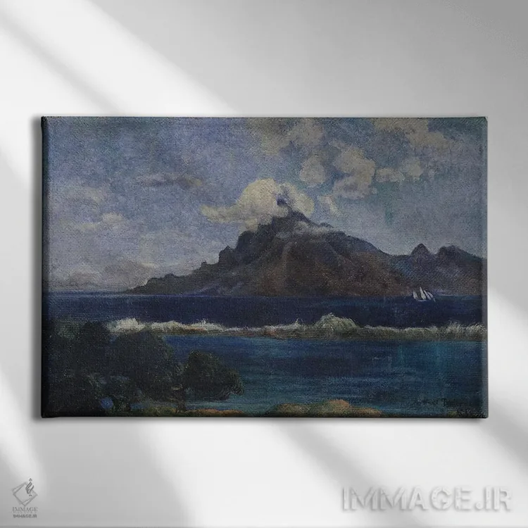 تابلو منظرهٔ ساحلی مارتینیک، ۱۸۸۷ (جزایر کارائیب) اثر پل گوگن - نمای روبهرو روی دیوار