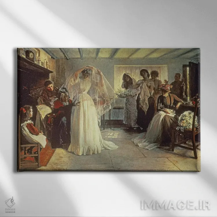 تابلو صبح روز عروسی، ۱۸۹۲ اثر جان هنری فردریک بیکن - نمای روبهرو روی دیوار