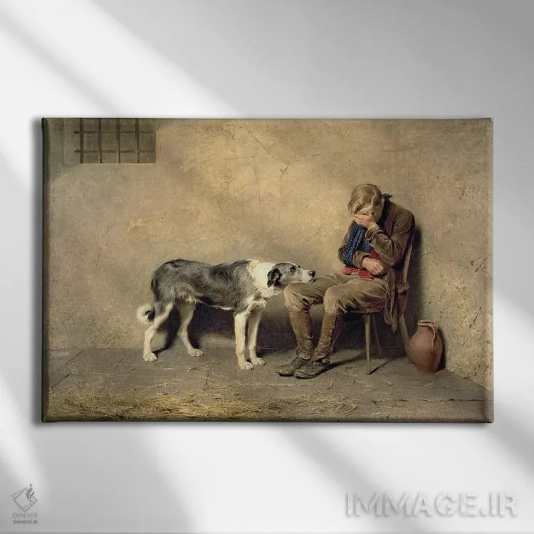 تابلو وفاداری، ۱۸۶۹ اثر بریتُن ریویه (نقاش بریتانیایی) - نمای روبهرو روی دیوار