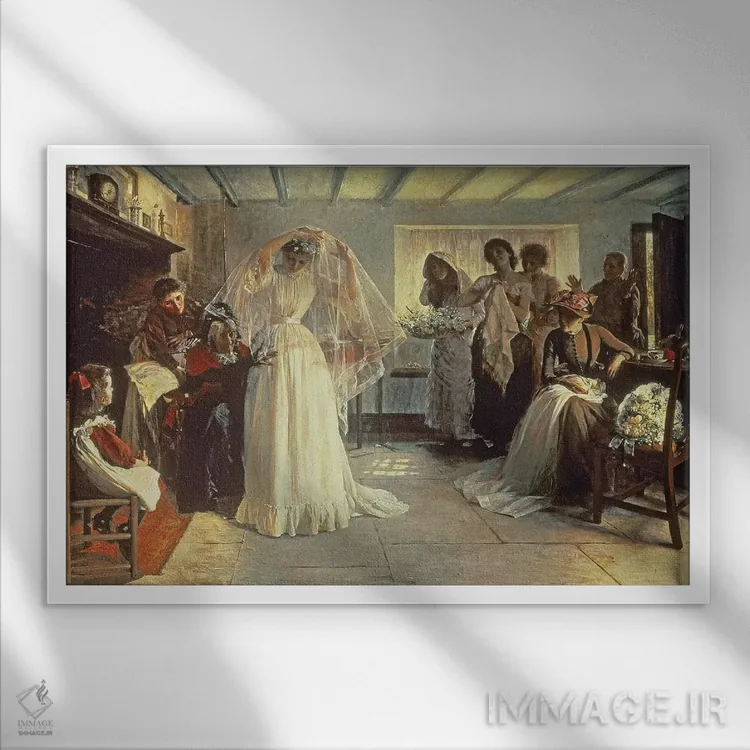 تابلو صبح روز عروسی، ۱۸۹۲ اثر جان هنری فردریک بیکن - نمای قابدار سفید