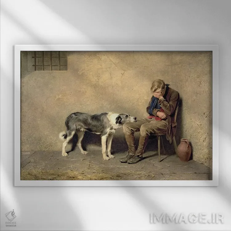 تابلو وفاداری، ۱۸۶۹ اثر بریتُن ریویه (نقاش بریتانیایی) - نمای قابدار سفید