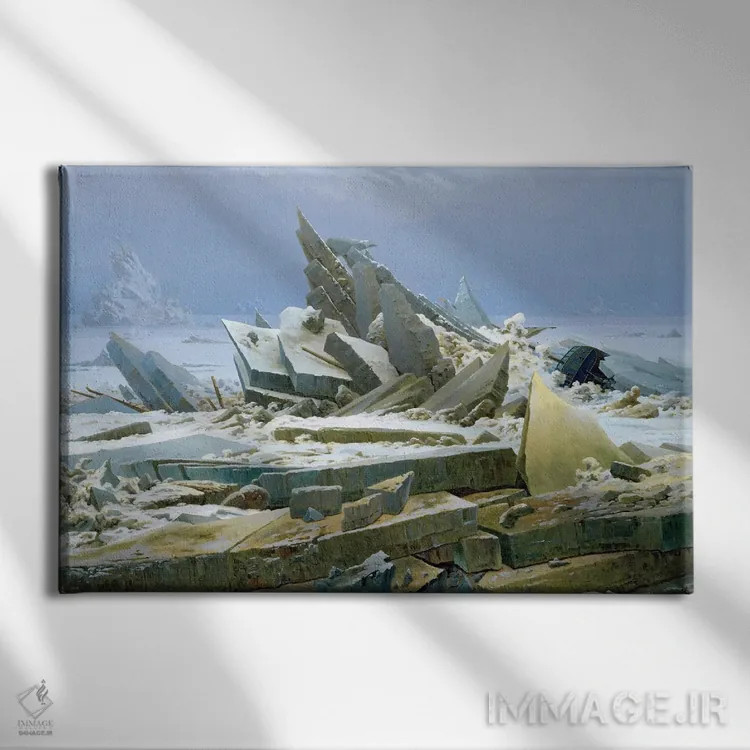 تابلو دریای قطبی، ۱۸۲۴ اثر کاسپار داوید فریدریش (نقاش رمانتیک آلمانی) - نمای روبهرو روی دیوار