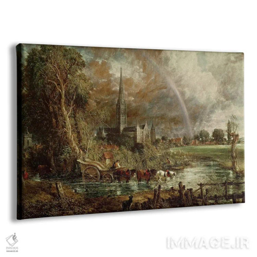 تابلو کلیسای جامع سالزبری از میان چمنزارها، ۱۸۳۱ اثر جان کانستبل (نقاش انگلیسی) - نمای پرسپکتیو محصول