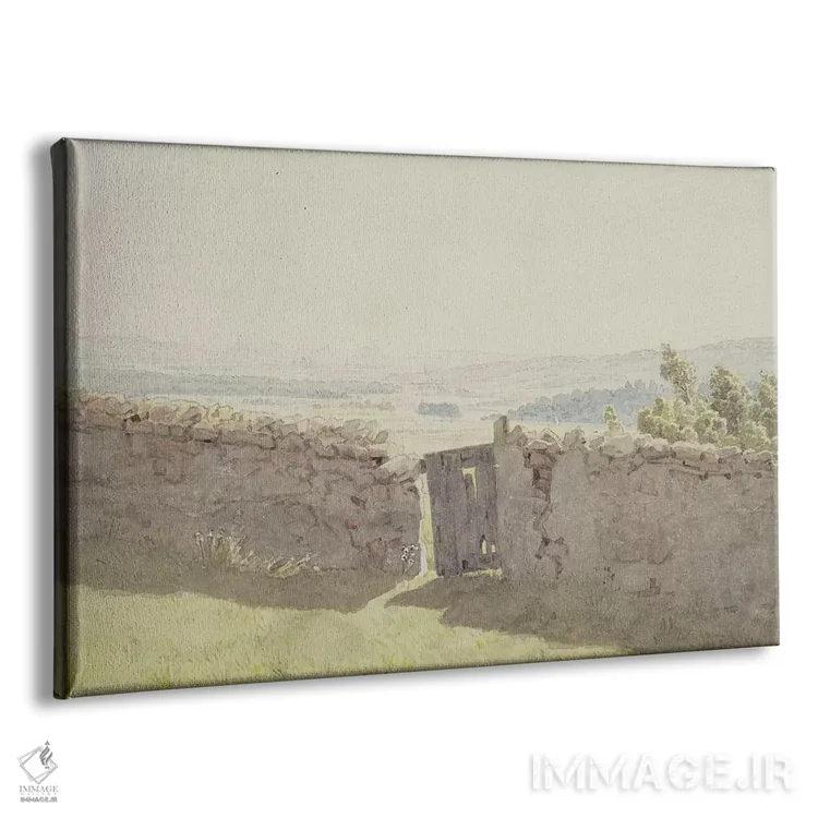 تابلو دروازه در دیوار باغ اثر کاسپار داوید فریدریش (نقاش رمانتیک آلمانی) - نمای پرسپکتیو محصول