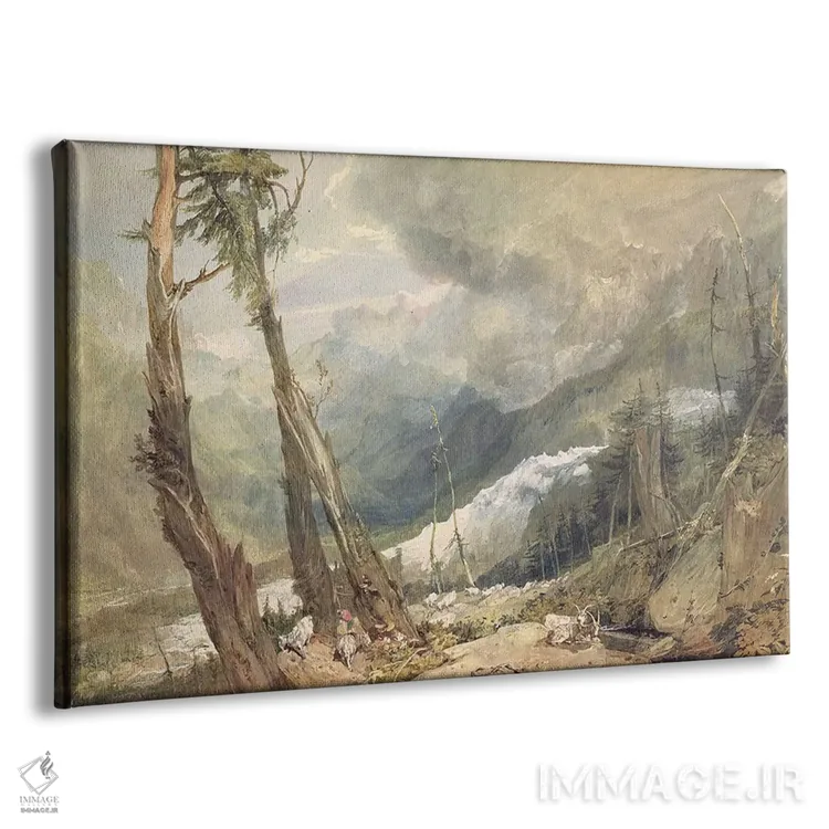 تابلو یخچال مِر دو گلاس، در دره شامونی، سوئیس، ۱۸۰۳ اثر جی.ام.دبلیو. ترنر (نقاش بزرگ انگلیسی) - نمای پرسپکتیو محصول