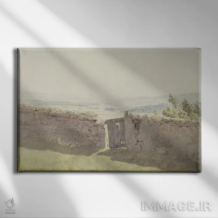 تابلو دروازه در دیوار باغ اثر کاسپار داوید فریدریش (نقاش رمانتیک آلمانی) - نمای روبهرو روی دیوار