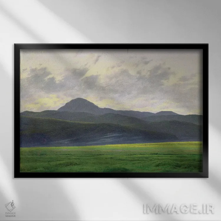 تابلو منظره کوهستانی اثر کاسپار داوید فریدریش (نقاش رمانتیک آلمانی) - نمای قابدار مشکی