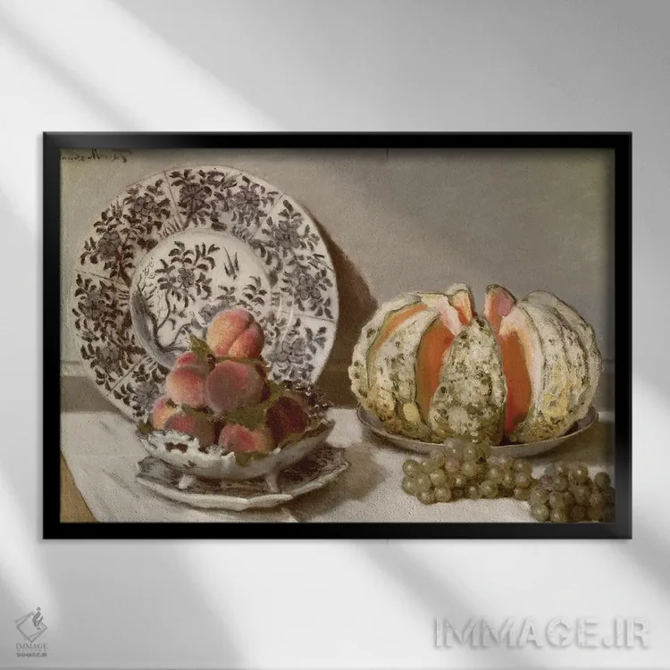 تابلو طبیعت بیجان، ۱۸۷۲ اثر کلود مونه (نقاش معروف فرانسوی) - نمای قابدار مشکی