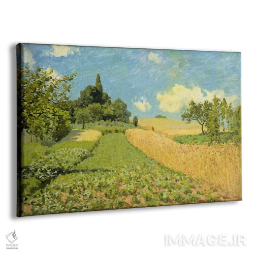تابلو مزرعه ذرت اثر آلفرد سیسلی (نقاش امپرسیونیست انگلیسی-فرانسوی) - نمای پرسپکتیو محصول