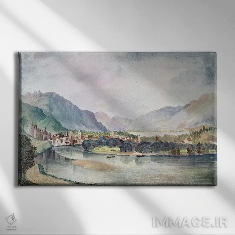 تابلو نمایی از ترنت، ۱۴۹۴ اثر آلبریشت دورر (نقاش آلمانی) - نمای روبهرو روی دیوار