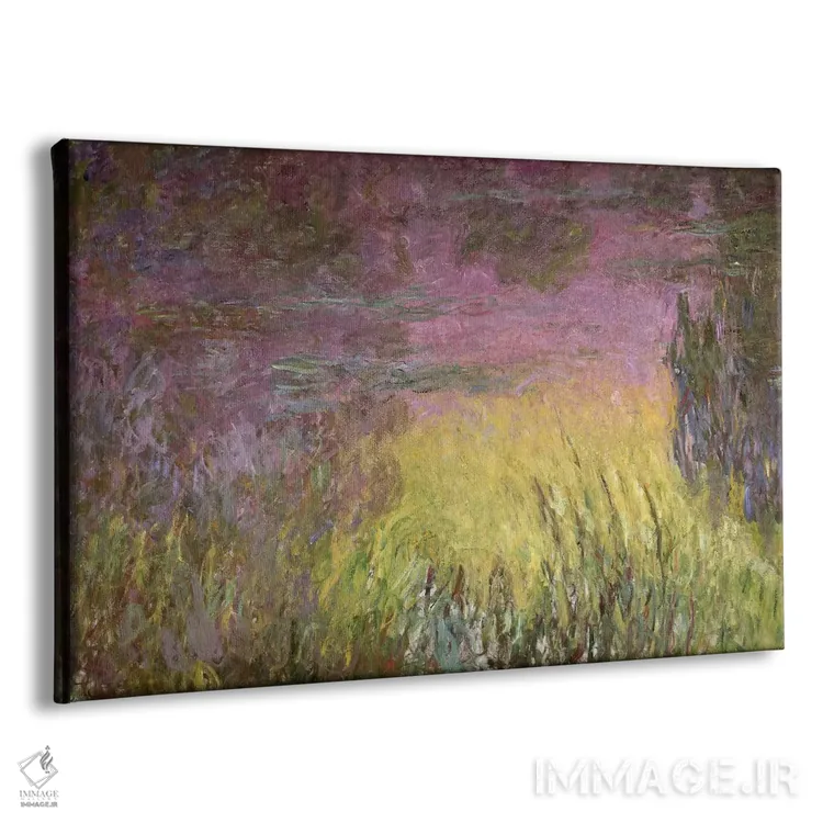 تابلو نیلوفرهای آبی در غروب، ۱۹۱۵-۲۶ اثر کلود مونه (نقاش معروف فرانسوی) - نمای پرسپکتیو محصول