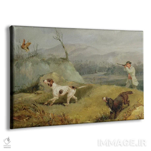 تابلو شکار خروسصحرایی اثر هنری توماس آلکن - نمای پرسپکتیو محصول