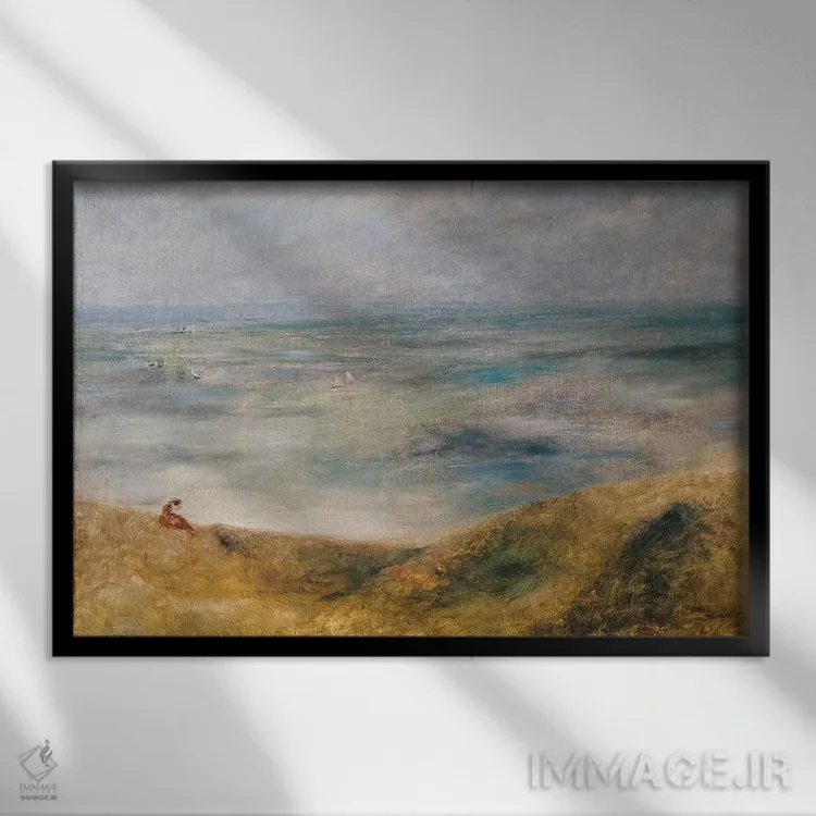 تابلو نمایی از دریا، گرنزی (جزیره) اثر پیر-اوگوست رنوار - نمای قابدار مشکی