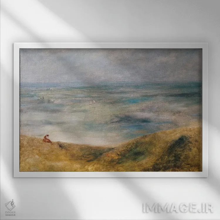 تابلو نمایی از دریا، گرنزی (جزیره) اثر پیر-اوگوست رنوار - نمای قابدار سفید