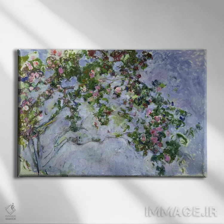 تابلو رزها، ۱۹۲۵-۲۶ اثر کلود مونه (نقاش معروف فرانسوی) - نمای روبهرو روی دیوار
