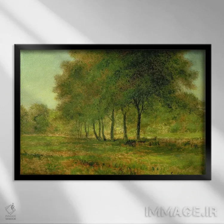 تابلو تابستان اثر جورج اینس پدر (نقاش چشمانداز آمریکایی) - نمای قابدار مشکی