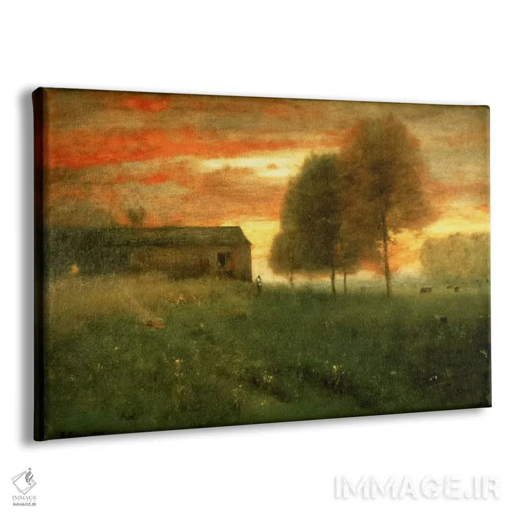 تابلو غروب، مونتکلر، ۱۸۹۲ اثر جورج اینس پدر (نقاش چشمانداز آمریکایی) - نمای پرسپکتیو محصول