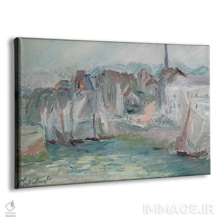 تابلو قایق‌ها در بندر اونفلر، ۱۹۱۷ اثر کلود مونه (نقاش معروف فرانسوی) - نمای پرسپکتیو محصول