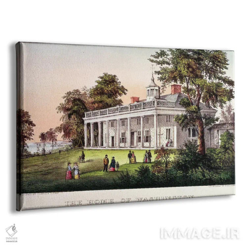 تابلو خانه جرج واشنگتن، مانت ورنون، ویرجینیا، منتشرشده توسط ناتانیل کوریِر اثر مکتب آمریکایی (سبک یا گروه هنری) - نمای پرسپکتیو محصول