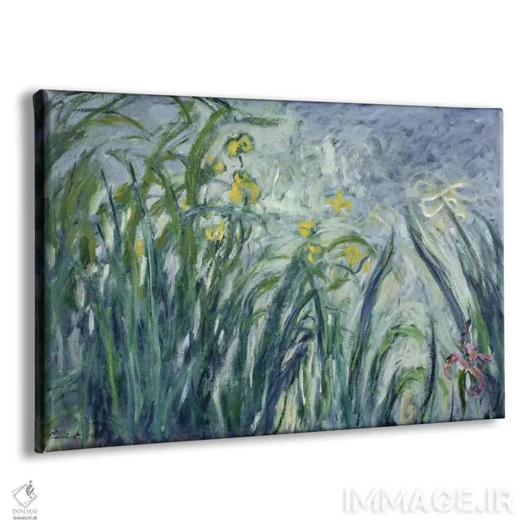 تابلو زنبقهای زرد و بنفش، ۱۹۲۴-۲۵ اثر کلود مونه (نقاش معروف فرانسوی) - نمای پرسپکتیو محصول