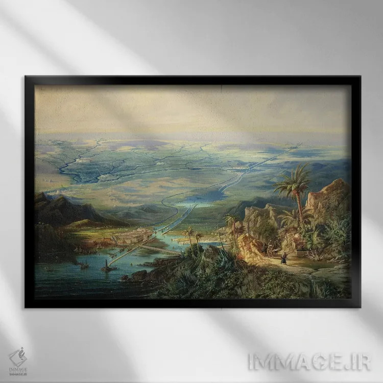 تابلو کانال سوئز، ۱۸۶۴ اثر آلبرت ریگر - نمای قابدار مشکی