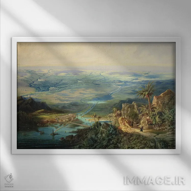 تابلو کانال سوئز، ۱۸۶۴ اثر آلبرت ریگر - نمای قابدار سفید