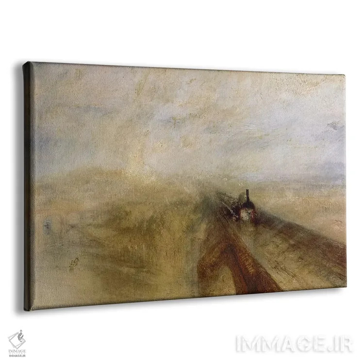 تابلو باران، بخار و سرعت، راهآهن بزرگ غربی، کشیدهشده پیش از ۱۸۴۴ اثر جی.ام.دبلیو. ترنر (نقاش بزرگ انگلیسی) - نمای پرسپکتیو محصول