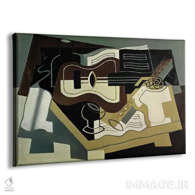 تابلو گیتار و کلارینت، ۱۹۲۰ اثر خوان گрис (نقاش کوبیست اسپانیایی) - نمای پرسپکتیو محصول