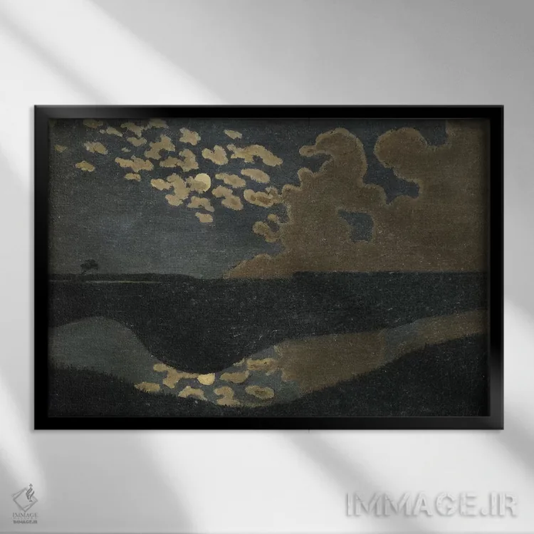 تابلو نور ماه، ۱۸۹۴ اثر فلیکس ادوارد والوتون (نقاش و گراورسوئیس-فرانسوی) - نمای قابدار مشکی
