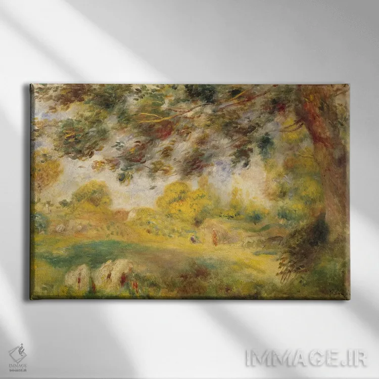 تابلو منظره بهاری اثر پیر-اوگوست رنوار - نمای روبهرو روی دیوار