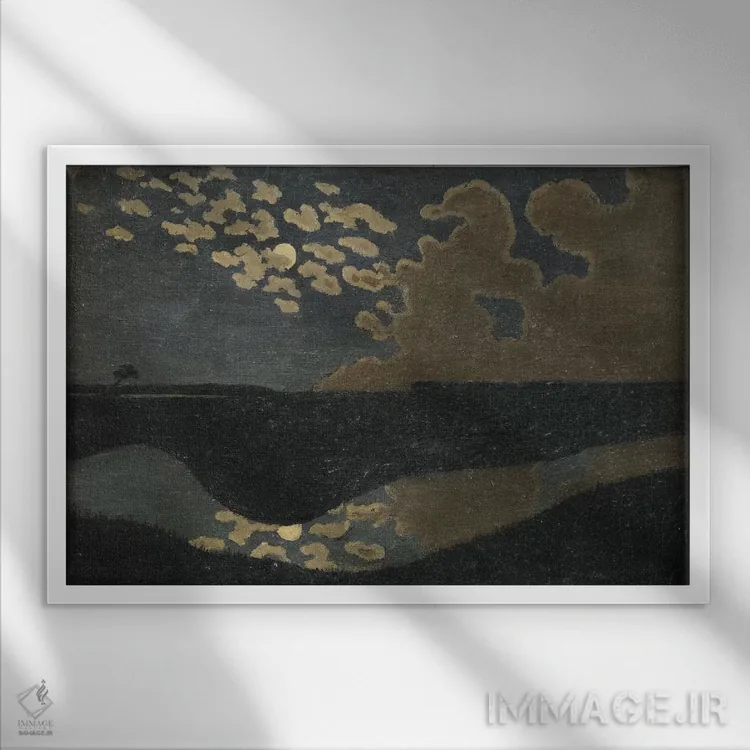 تابلو نور ماه، ۱۸۹۴ اثر فلیکس ادوارد والوتون (نقاش و گراورسوئیس-فرانسوی) - نمای قابدار سفید