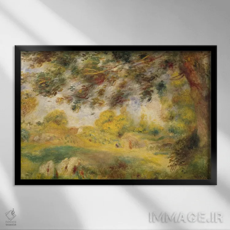 تابلو منظره بهاری اثر پیر-اوگوست رنوار - نمای قابدار مشکی