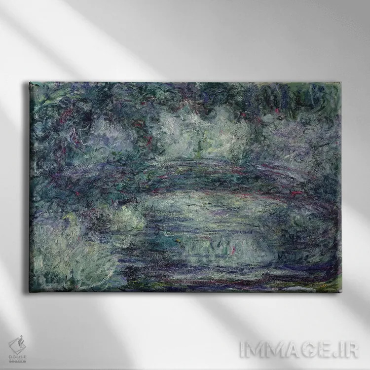 تابلو پل ژاپنی، ۱۹۱۸-۱۹ اثر کلود مونه (نقاش معروف فرانسوی) - نمای روبهرو روی دیوار