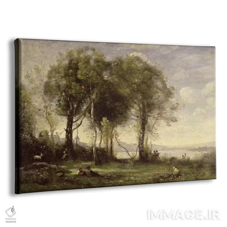 تابلو بزچرانهای کاستل گاندولفو، ۱۸۶۶ اثر ژان باتیست کامیل کورو - نمای پرسپکتیو محصول