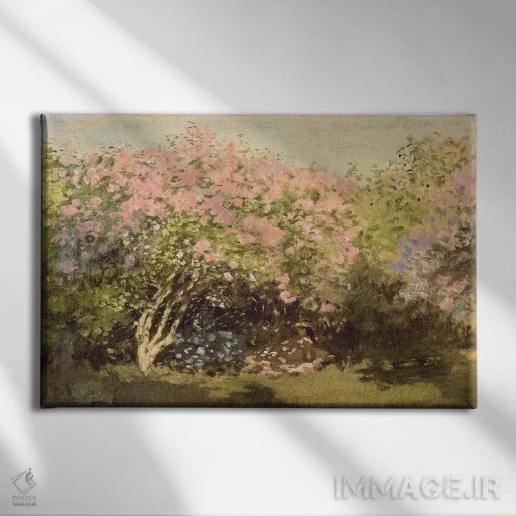 تابلو یاس بنفش در آفتاب، ۱۸۷۳ اثر کلود مونه (نقاش معروف فرانسوی) - نمای روبهرو روی دیوار