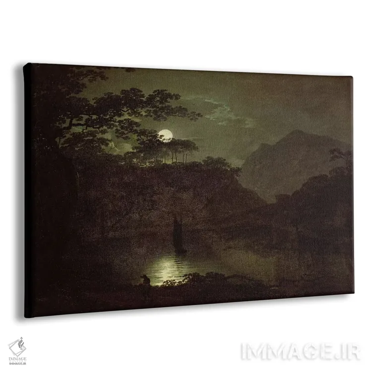 تابلو دریاچهای در مهتاب، حدود ۱۷۸۰-۸۲ اثر جوزف رایت از داربی (نقاش انگلیسی) - نمای پرسپکتیو محصول
