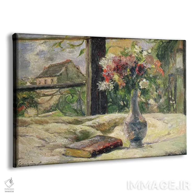 تابلو گلدان گل اثر پل گوگن - نمای پرسپکتیو محصول
