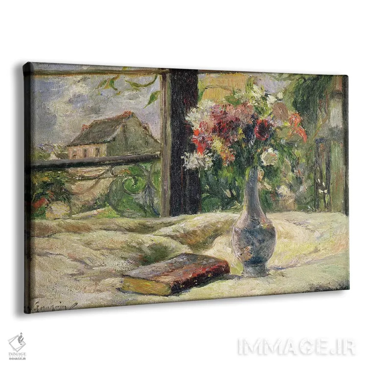 تابلو گلدان گل اثر پل گوگن - نمای پرسپکتیو محصول