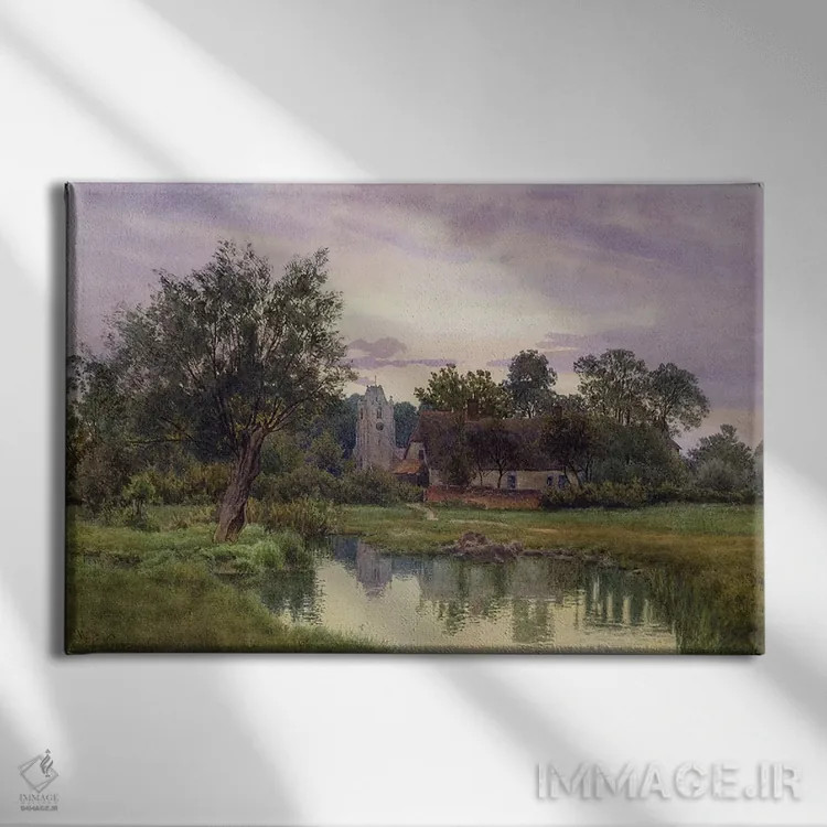 تابلو غروب، کلیسای همینگفورد گری، هانتینگدونشایر اثر ویلیام فریزر گاردن - نمای روبهرو روی دیوار