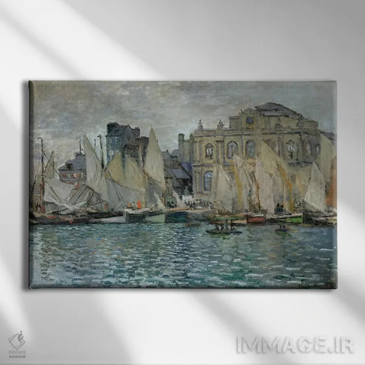 تابلو نمای لو آور، ۱۸۷۳ (فرانسه) اثر کلود مونه (نقاش معروف فرانسوی) - نمای روبهرو روی دیوار