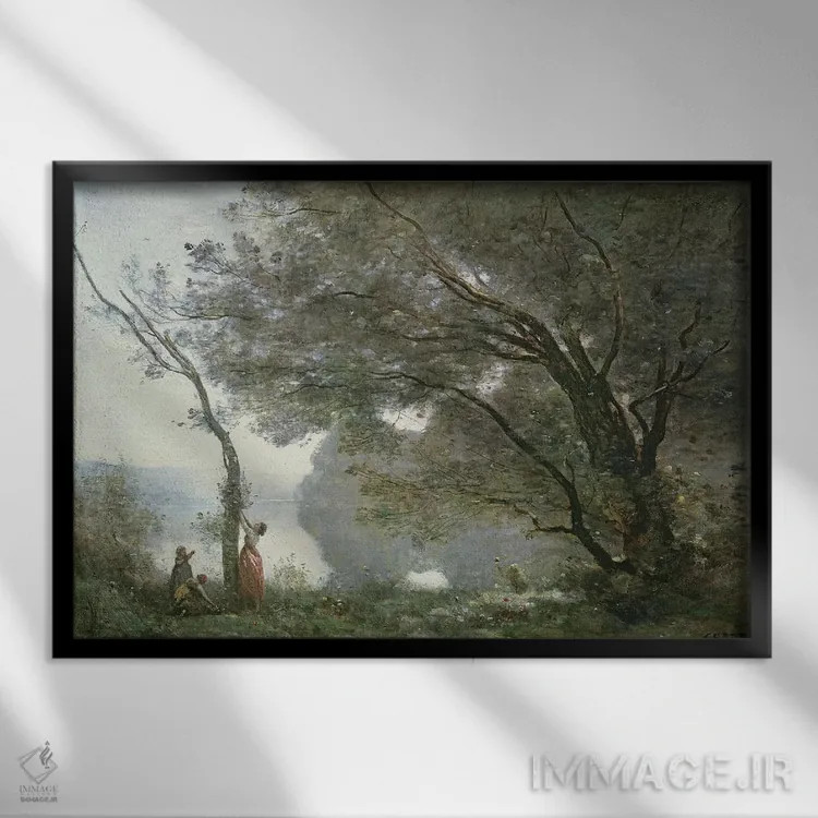 تابلو یادگاری از مورتفونتن، ۱۸۶۴ اثر ژان باتیست کامیل کورو - نمای قابدار مشکی