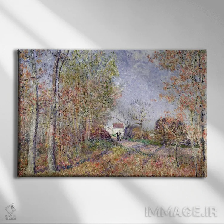 تابلو گوشهای از جنگل در سبلون، ۱۸۸۳ اثر آلفرد سیسلی (نقاش امپرسیونیست انگلیسی-فرانسوی) - نمای روبهرو روی دیوار