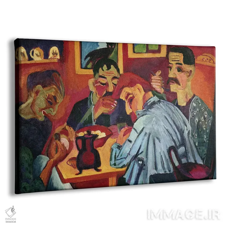 تابلو روستاییان در نیمروز، ۱۹۲۰ اثر ارنست لودویگ کیرشنر (نقاش اکسپرسیونیست آلمانی) - نمای پرسپکتیو محصول