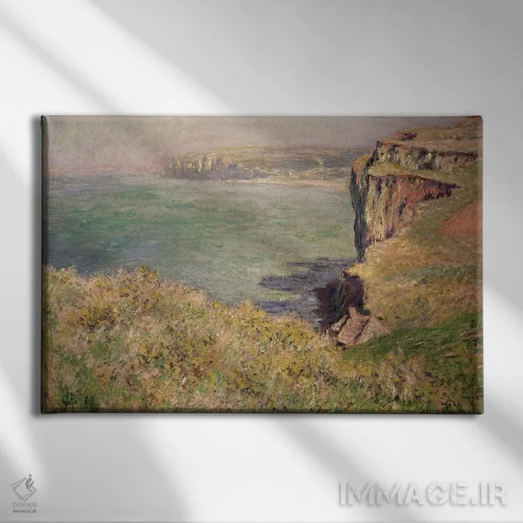 تابلو صخره در وارنژویل، ۱۸۸۲ اثر کلود مونه (نقاش معروف فرانسوی) - نمای روبهرو روی دیوار